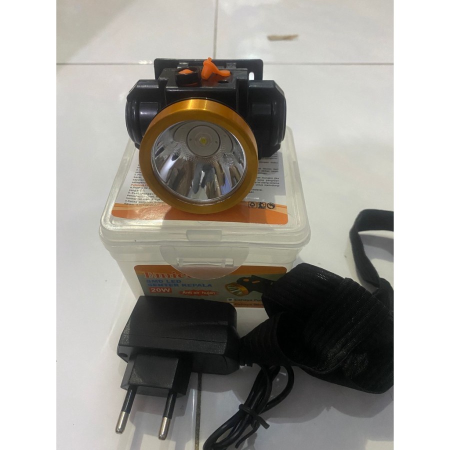 LAMPU SENTER KEPALA LED EMICO 25W 35W SNI ORIGINAL SNI PROMO SUPER TERANG FREE ADAPTOR CHARGER BOX TALI DARURAT EMERGENCY CAMPING PENERANGAN OUTDOOR 25 35 WATT PORTABLE HIKING