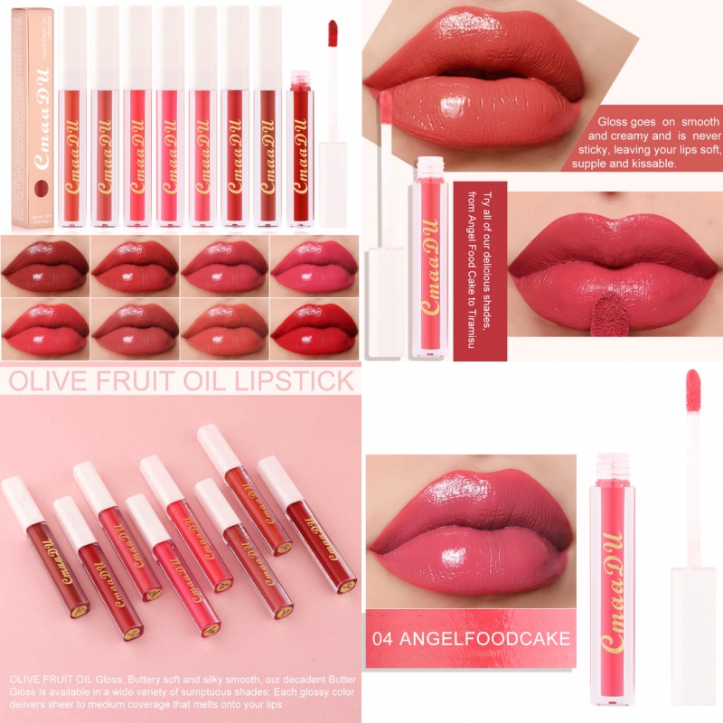 CMAADU BPOM 8 Warna Lipstik Olive Fruit Oil Gloss Lipstick Liquid Waterproof Long Lasting XX060