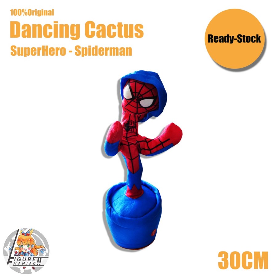 Dancing Cactus Squid Game Spiderman Boneka Mainan Kaktus Goyang Joget Peniru Rekam Suara Viral Tiktok Promo
