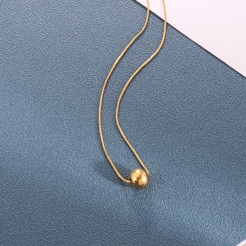 Kalung Bola Rantai Itali Titanium Korea Style Wanita Anti Karat