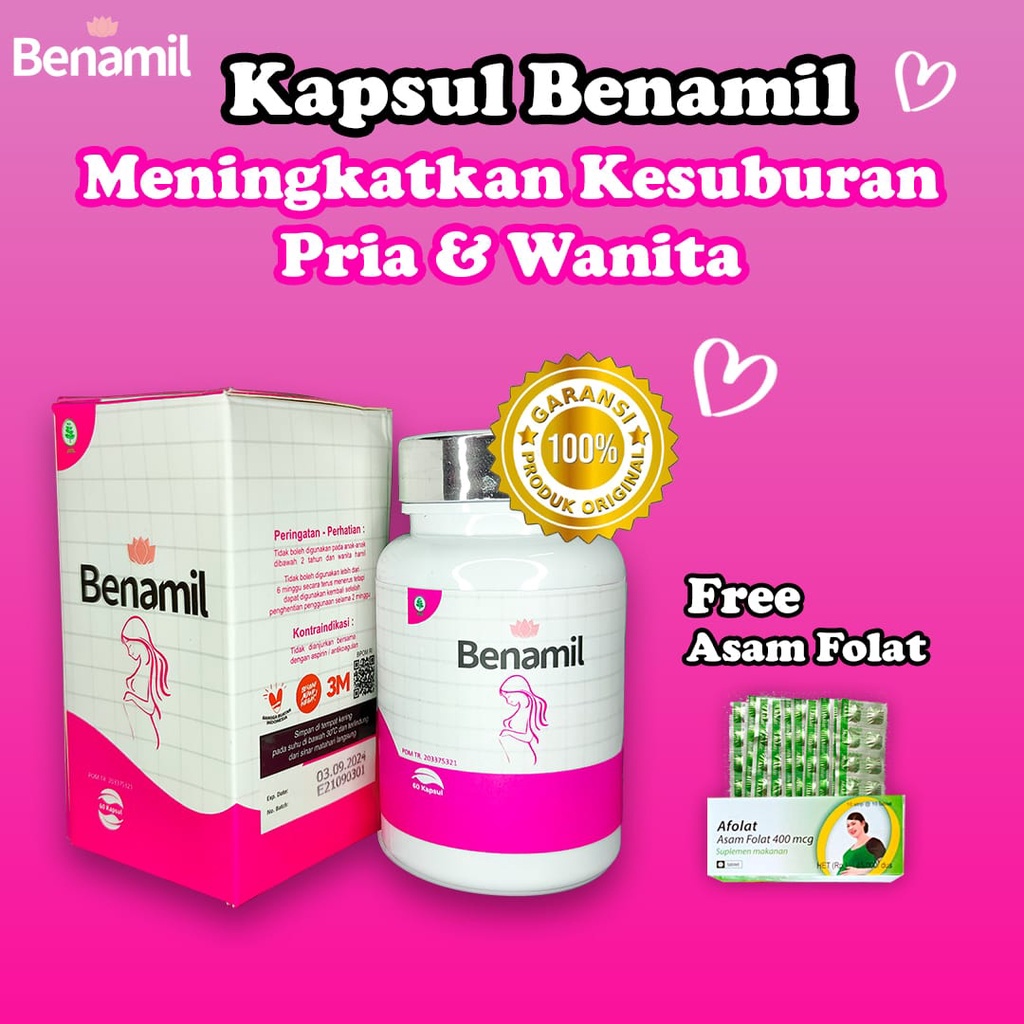 Benamil Kapsul PROGRAM HAMIL Meningkatkan Kesuburan Pria & Wanita - Obat Penyubur Kandungan