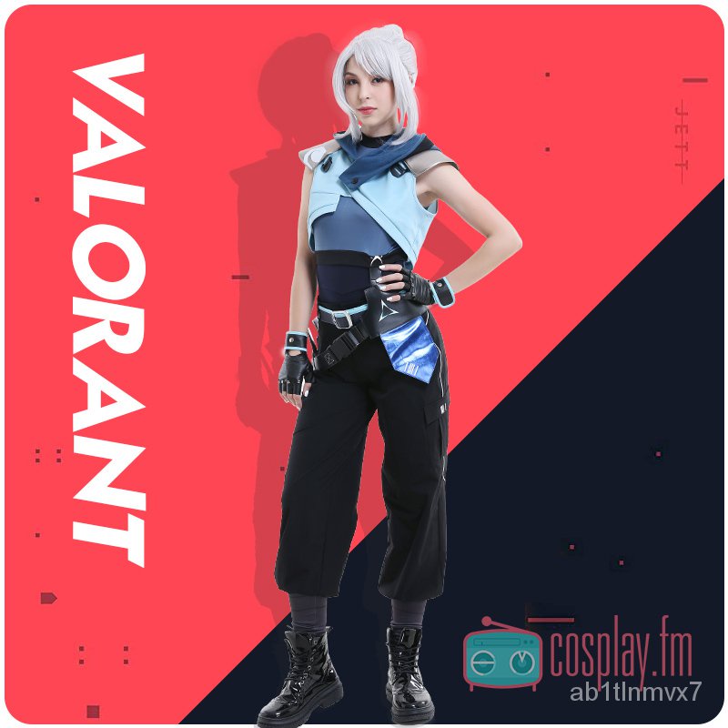 【MPID】Valorant Jett Cosplay Costume Jett Wig Halloween Carnival Jumpsuit Outfits For Adult Women Gir