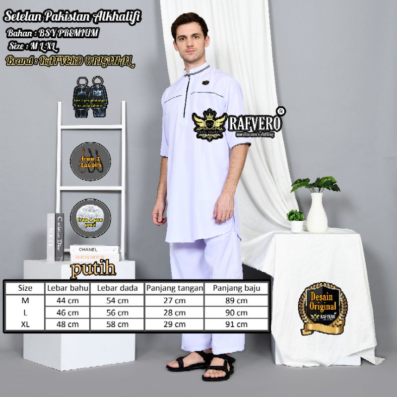 Setelan Pakistan Alkhalifi ORIGINAL RAFVERO - Setelan Baju Koko