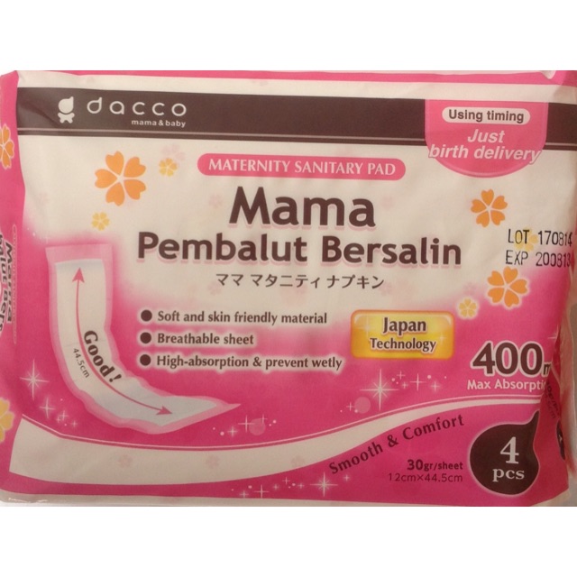 GEND02 MAMA PEMBALUT BERSALIN ISI 4 PCS exp 01/2025