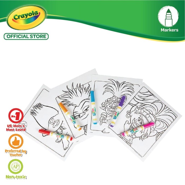 

Sketsagambar- Crayola Color Wonder Mess-Free Coloring Pages & Markers - Trolls World -Buku-Gambar-