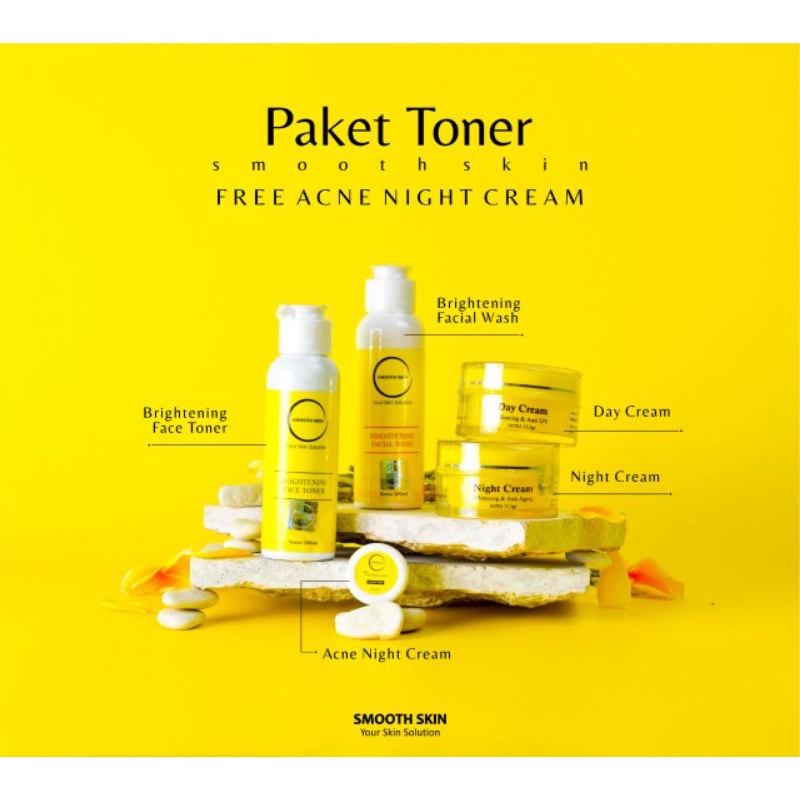 PAKET SMOOTHSKIN TERBARU FREE SERUM/ACNE TOTOL
