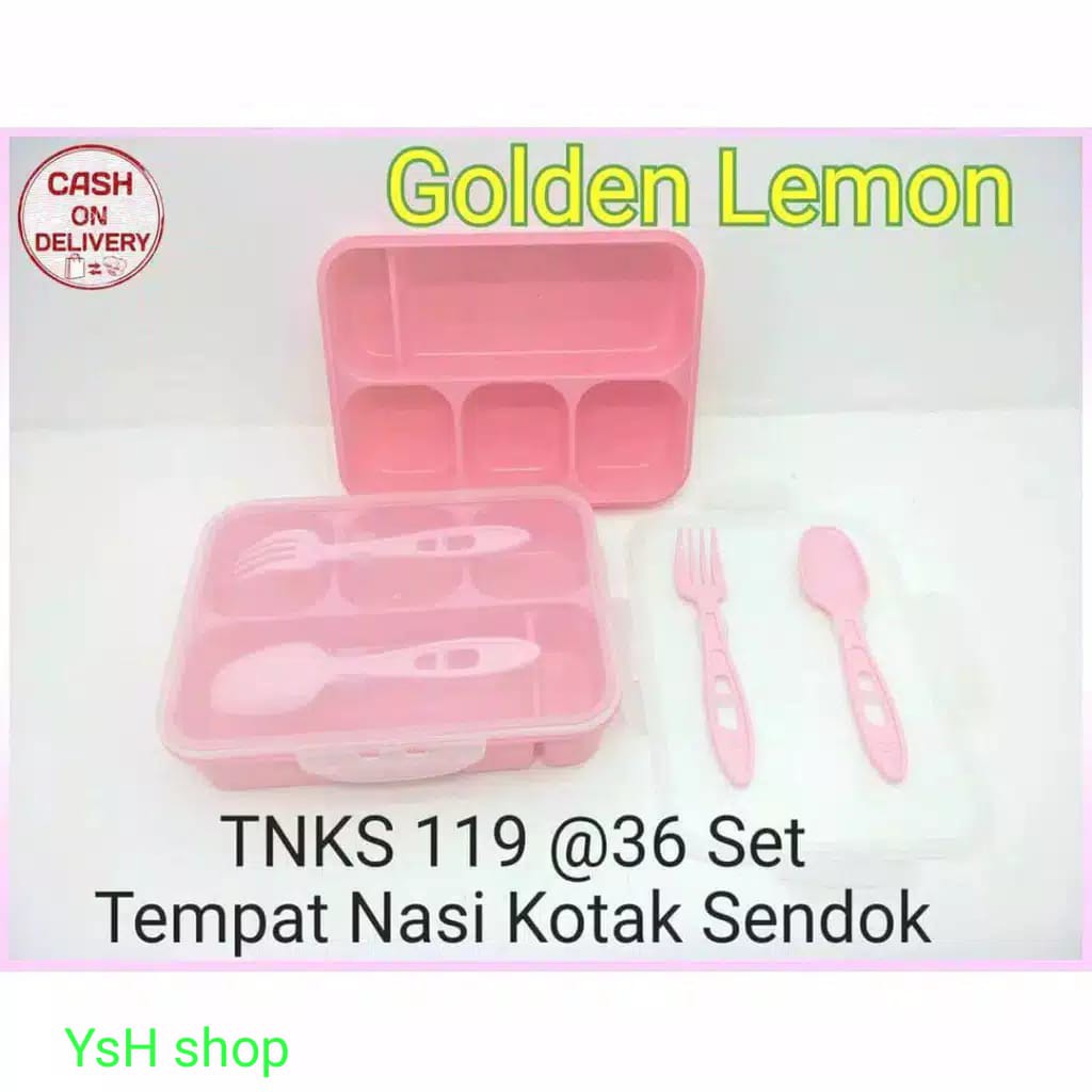 Lunch Box GOLDEN LEMON TNKS 119 / Tempat Makan Anak / Wadah Nasi Kotak / Bekal / Bento