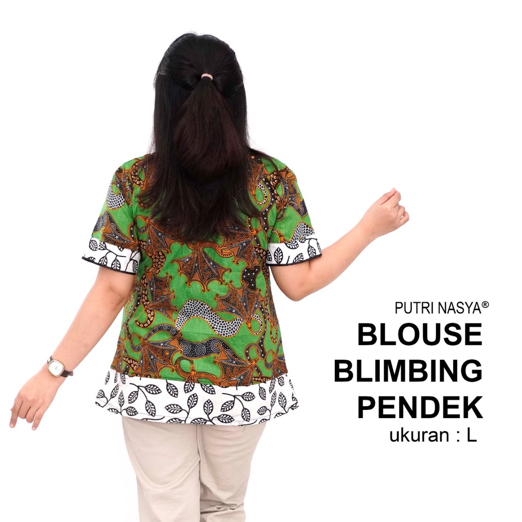 Blouse Big Size Wanita Atasan Batik Jumbo Kerja L-XL-2L-3L-4L-5L-6L-7L Model Blus Jumbo Seragam Batik / Atasan Batik Kantor Formal / Pakaian Batik Kantor Model Kekinian LD 140 Busana Trendy