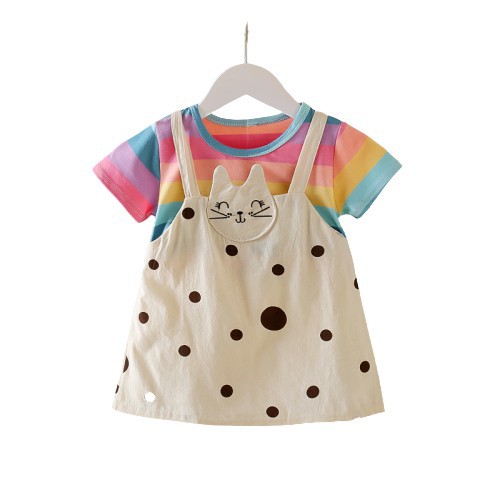 ho DRESS IMPORT DE RAINBOW EBV Baju  Dress Anak  Perempuan 