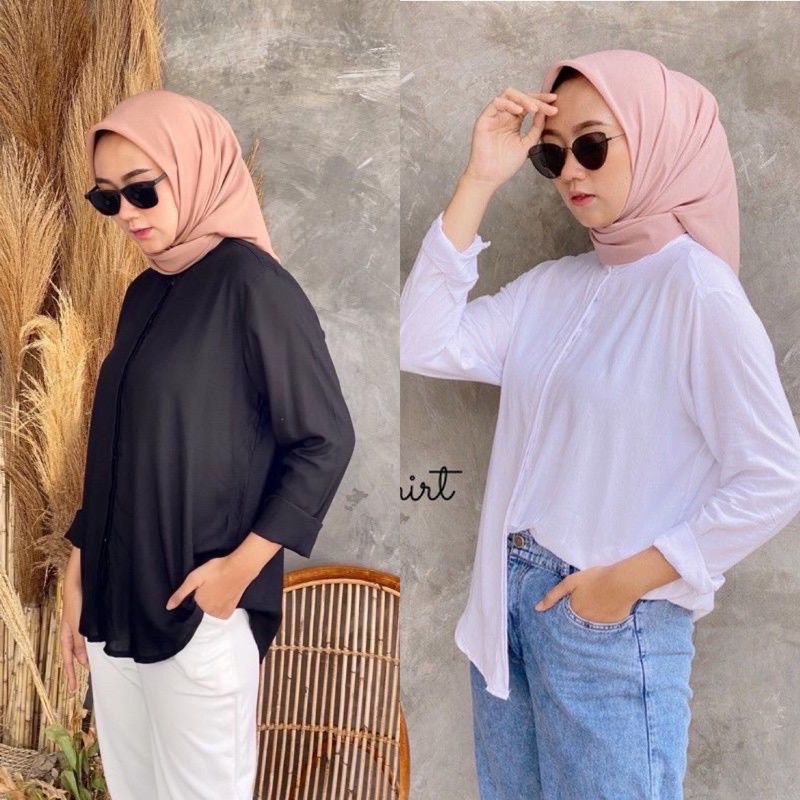 MAUDY SHIRT - KEMEJA BASIC BAHAN KATUN RAYON