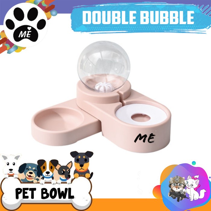 Pet Bowl &quot;DOUBLE BUBBLE&quot; Tempat Makan Minum Hewan