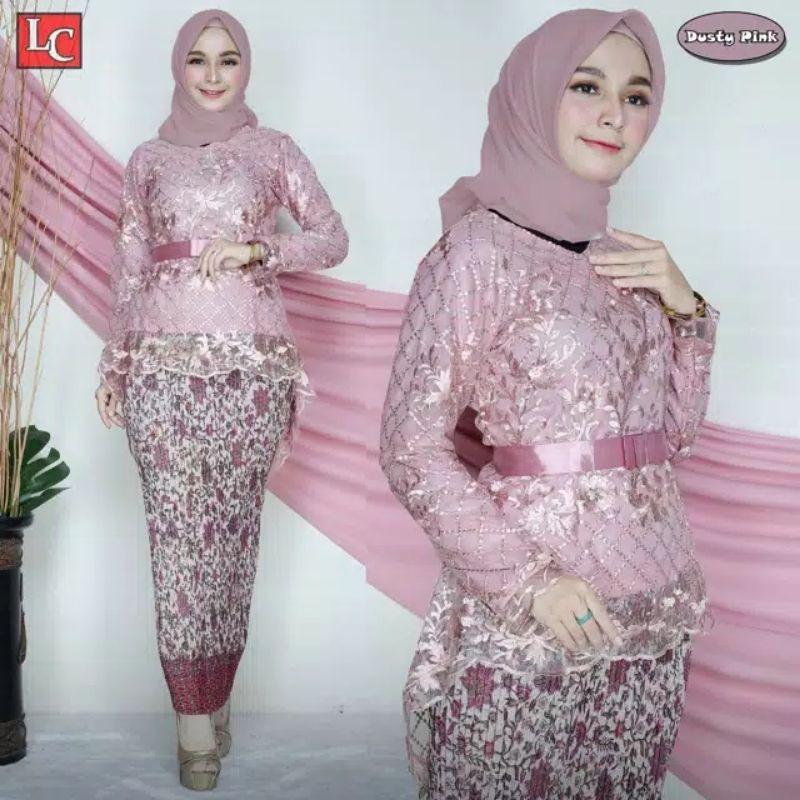 SETELAN KEBAYA AURORA TULLE PREMIUM 3D WARNA ORIGINAL// Setelan Kebaya Pesta Terbaru// Stelan Kebaya// Kebaya Aurora Bahan Tille Lembut