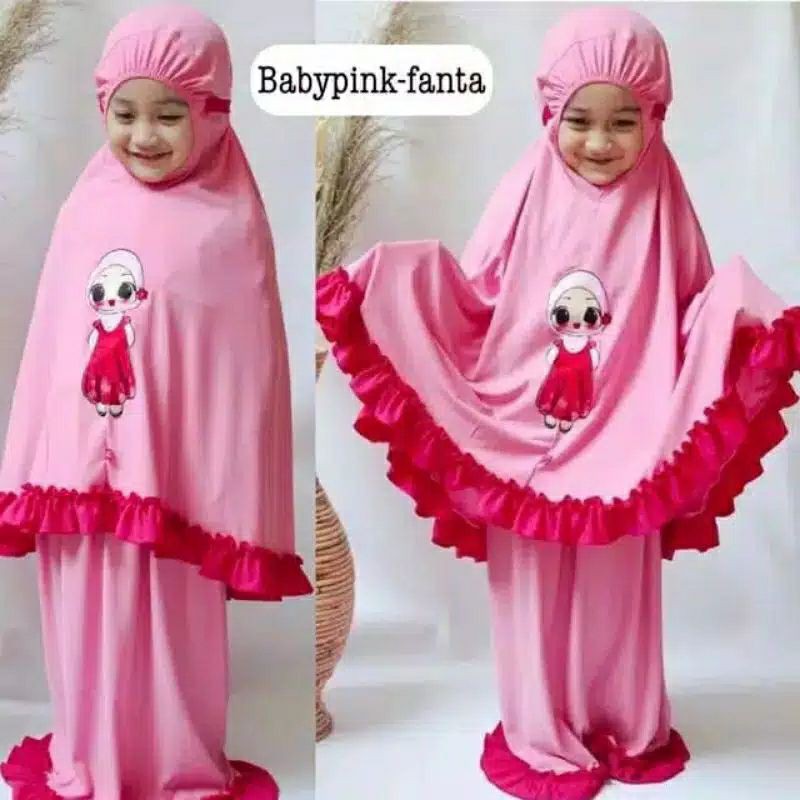 mukena anak / TK / PAUD /ALLSIZE 2-5 THN/ MUKENA LED KARAKTER HIJAB BISA NYALA GAMBARNYA