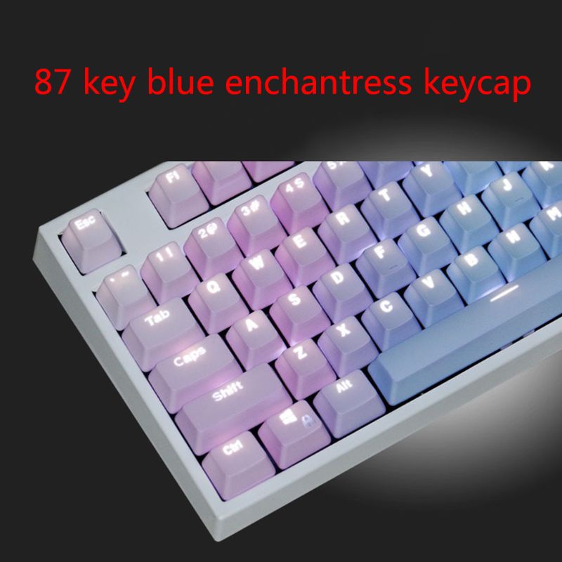 Keycap Btsg87 104 108kunci PBT Biru Enchantress Standar Proses Sublimasi Keycap