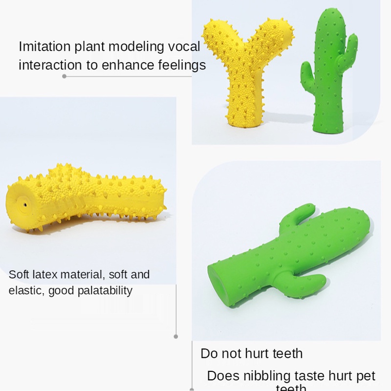 ★〓PetBest〓★ Puppy Dog Molar Cactus Latex Vocal Toy Pet Bite Resistant Vocal Toy