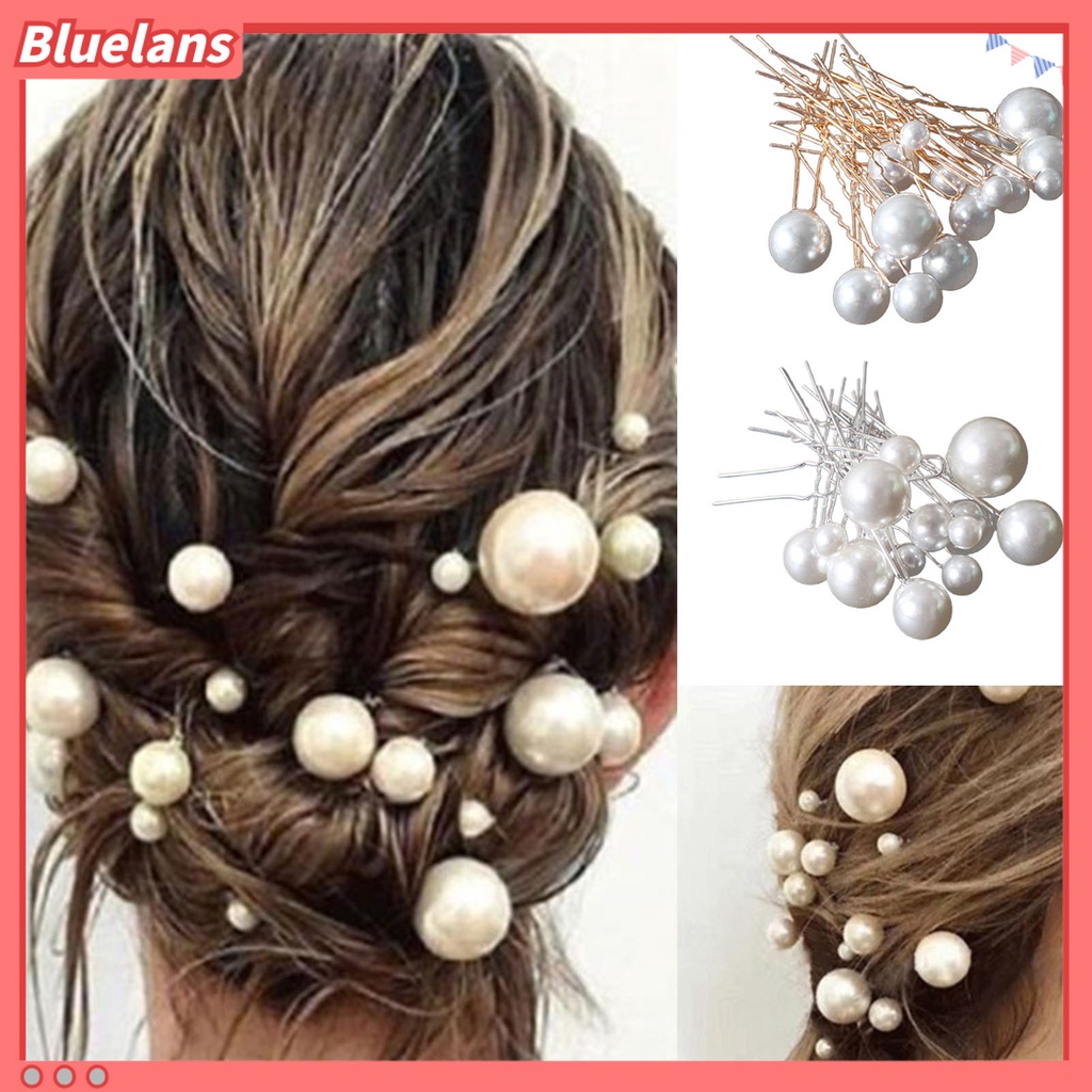 Bluelans Headwear Hair Clips Faux Pearl Women Hair Sticks Exquisite Hair Accessories