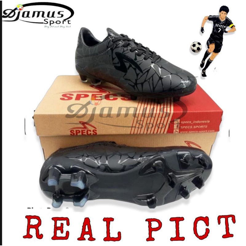 Sepatu Bola Specs Spider full hitam premium komponen Ori