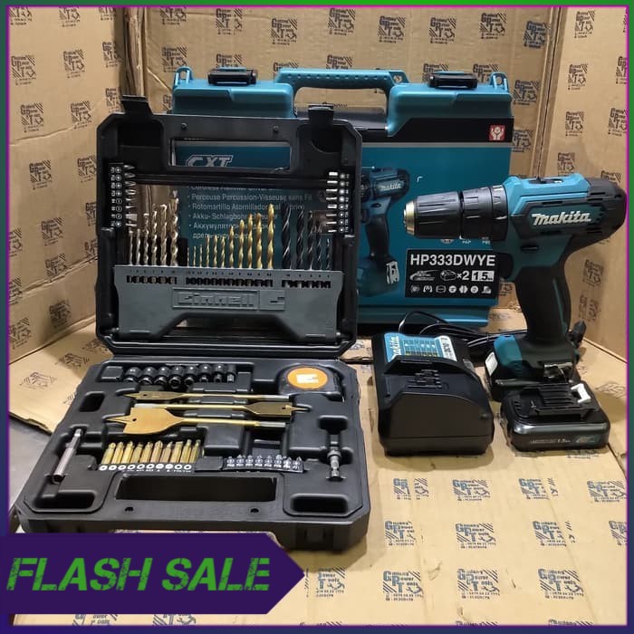 Paket Mata Bor 70pc Mesin Bor Baterai Cordless Drill Makita HP331