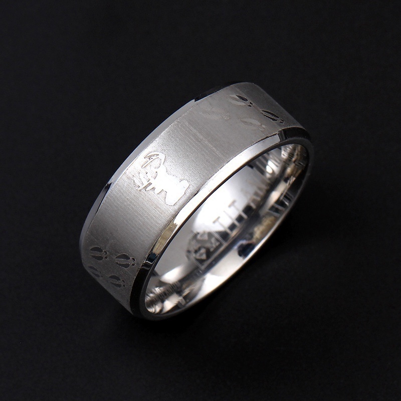 Cincin Pria Bahan Stainless Steel 316L Motif Tanduk Rusa Untuk Pesta Natal