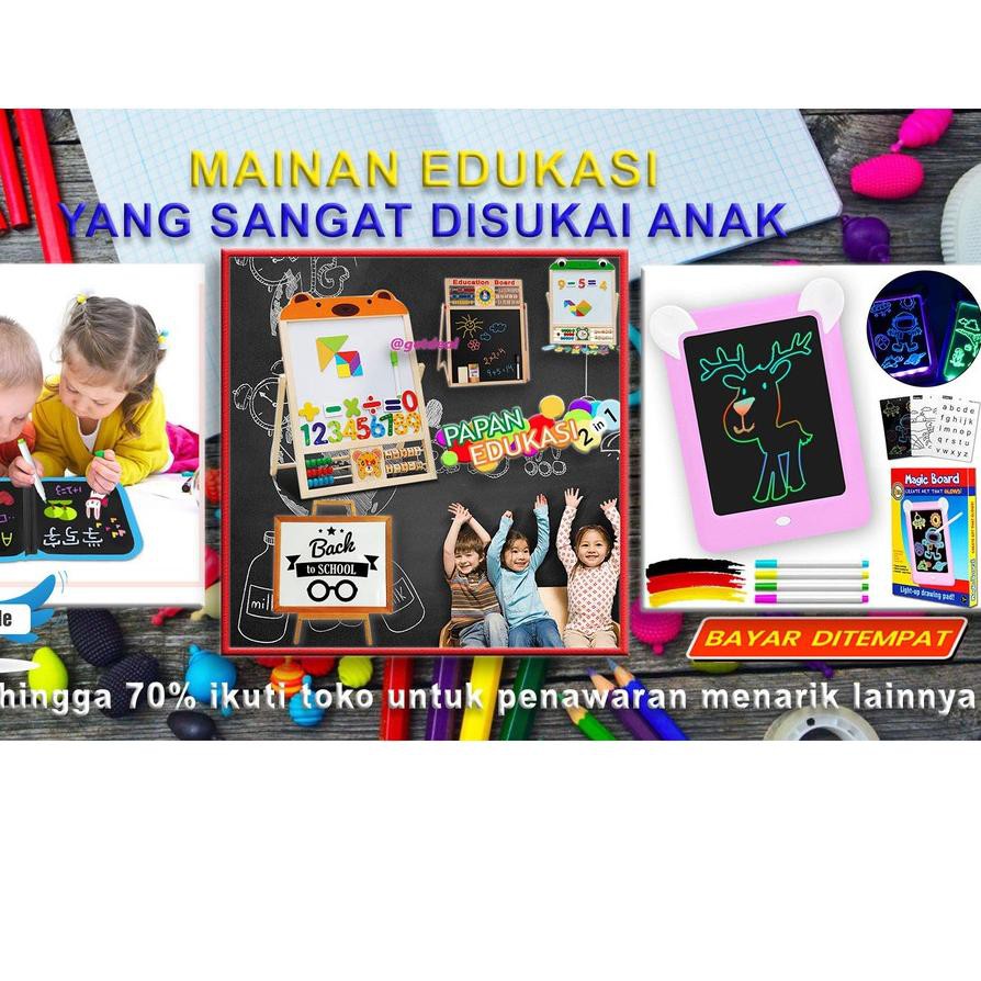 

HARGA HEBOH ❤️FREE TAS❤️ Papan Tulis Anak 2in1 White & Black Learning Board Magnetic Mainan Edukasi