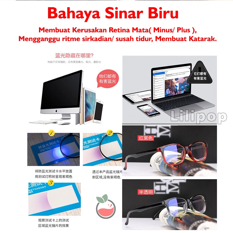 Kacamata Anti Radiasi Blue Ray Sinar Biru Komputer,Handphone,Kacamata Anti Radiasi Gamers