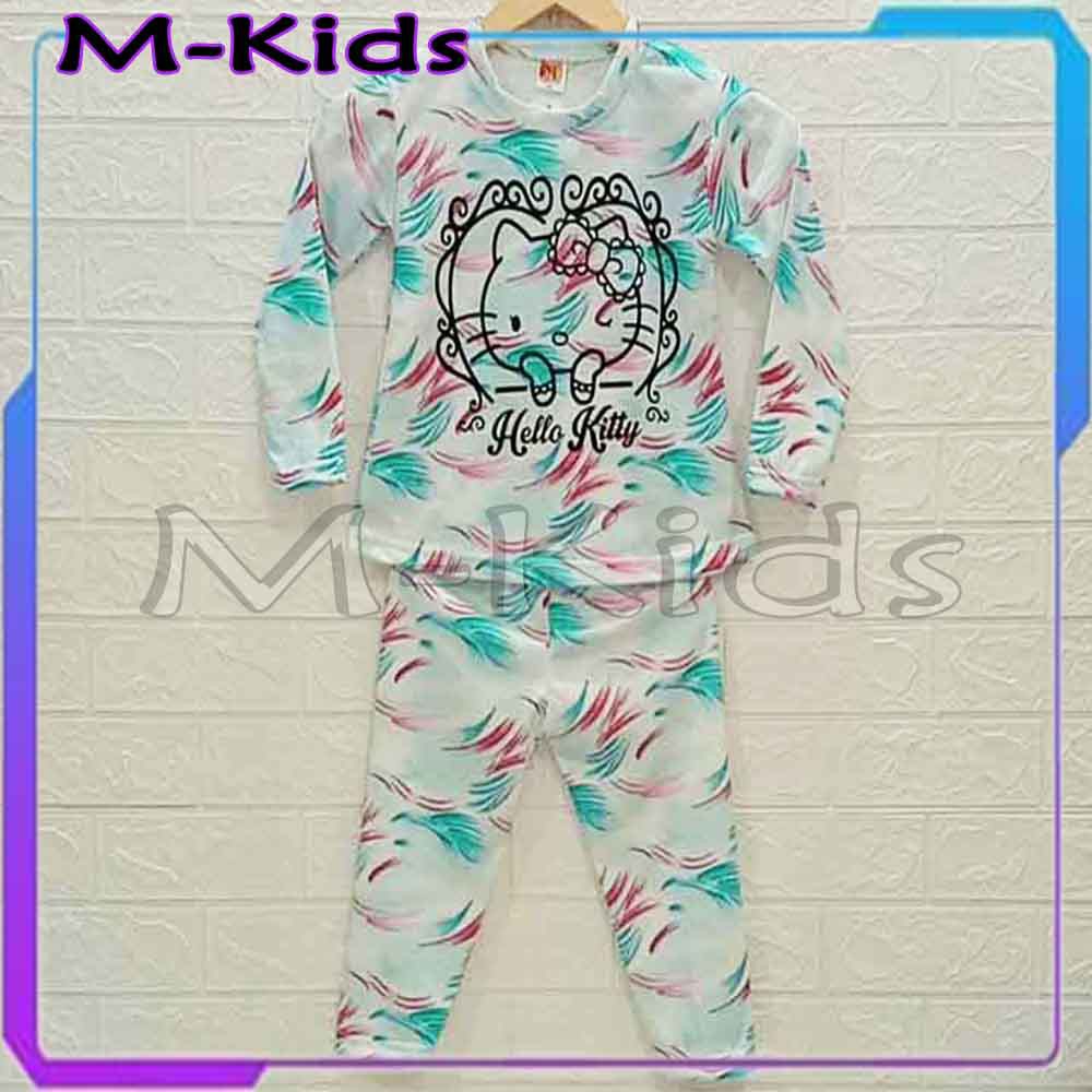 MKids88 - Baju Setelan / Baju Tidur Anak Perempuan Motif TieDye Gambar Hello Kitty