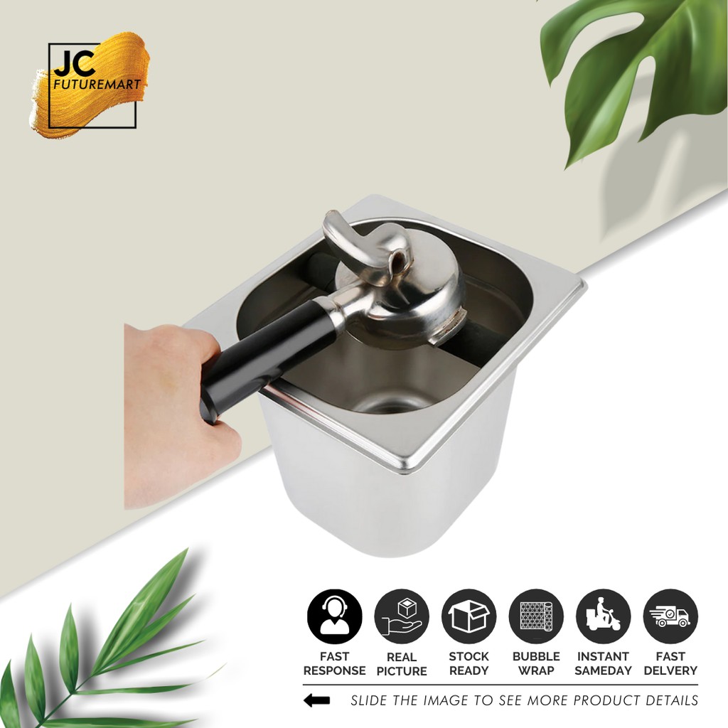 KNOCK BOX STAINLESS STEEL T10cm &amp; T15cm| TEMPAT SAMPAH KOPI ESPRESSO