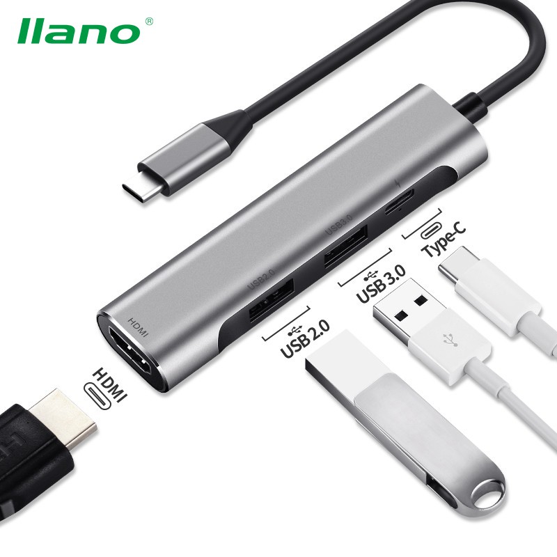 

llano HUB USB Type-C ke HDMI USB 3.0 PD Charger untuk Macbook Pro