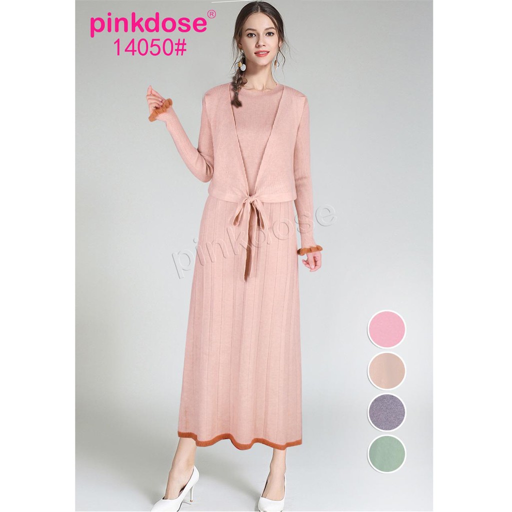 GAMIS / DRESS RAJUT PINKDOSE | ROMPI TEMPEL | PREMIUM