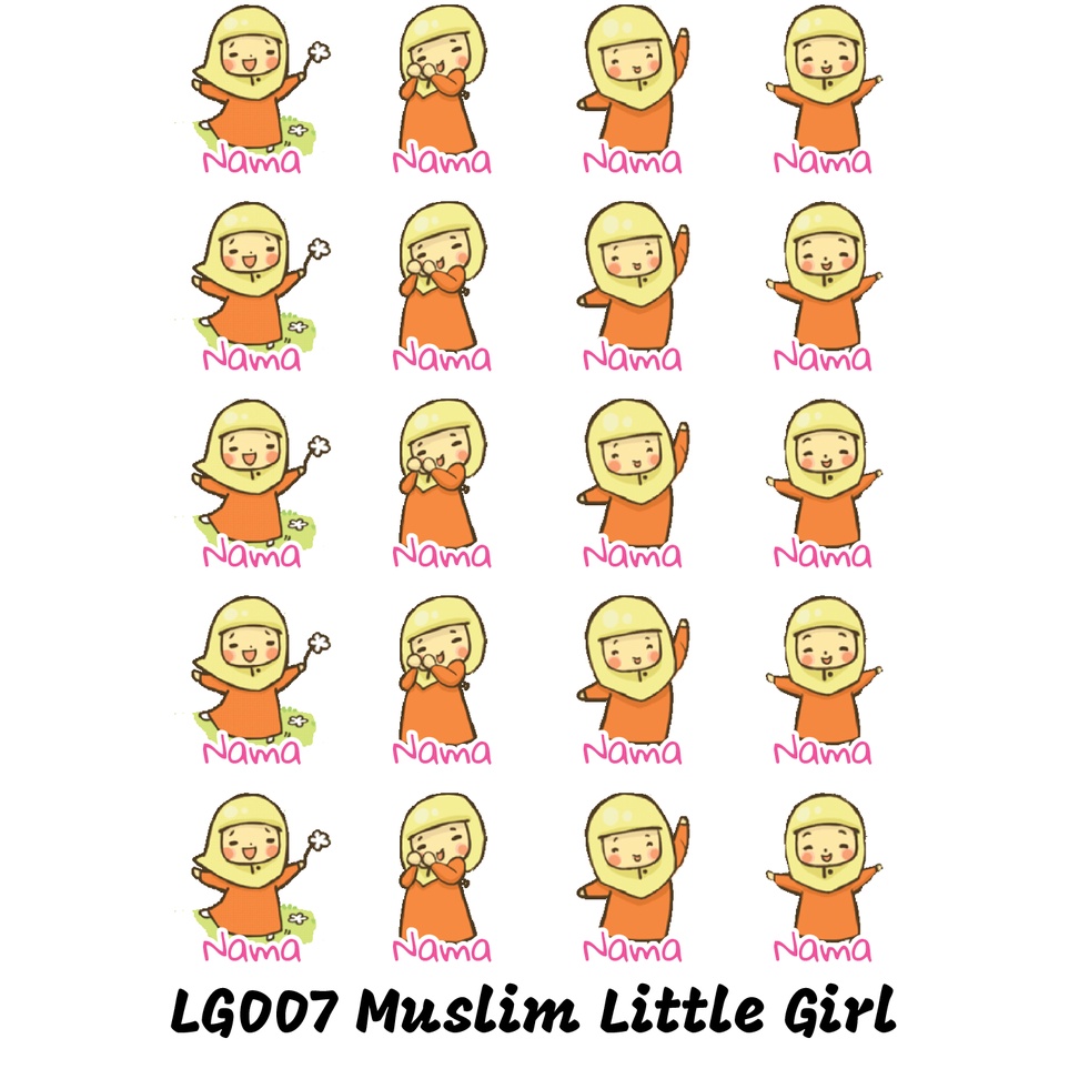 

Sticker Nama Cutting Label Waterproof Tahan Air Little Girl 07 (LG007)