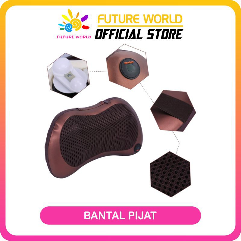 Bantal Pijat Massage Pillow Mobil Bantal Praktis Pijat Leher Punggung Portable 202 1