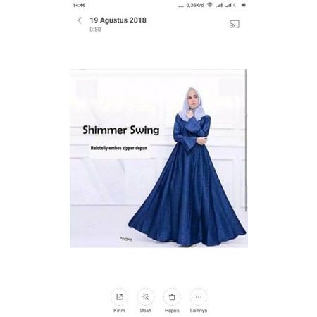 Shimmer swing dress fashion muslim remaja wanita