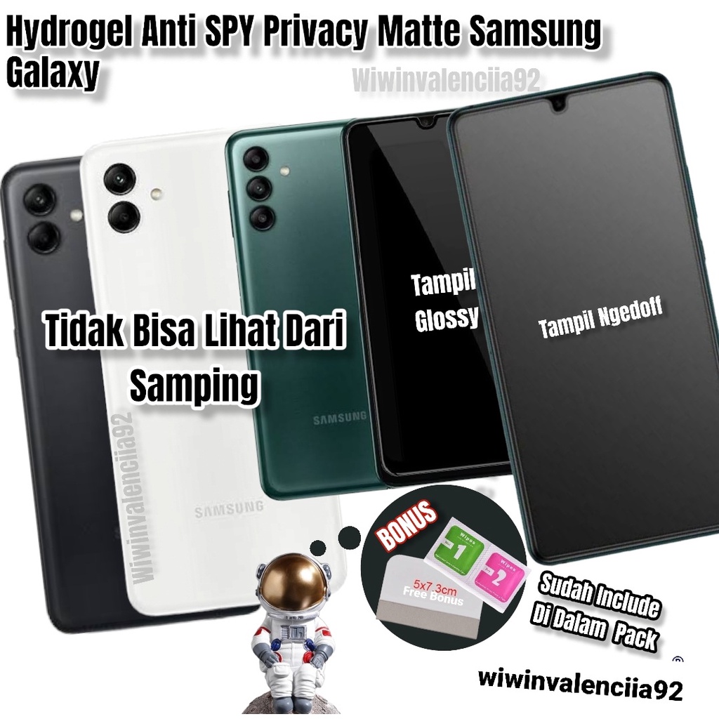 Baru!! Hydro Anti SPY Privacy Jely Samsung A04 A04s A04E A03 A03S A03Core A02 A02s M02 M02s Hydrogel Jelly Depan Front Hidrogel Antigores=A-Pecah Tipis Bahan Anti Gores Full Cover Ful Hitam Gelap Black Asli Nya 4G 5G 2022 S Galaxy E