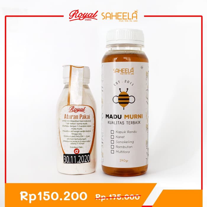 

Paket Promil Serbuk Kurma Muda Royal Dates 60g+ Madu Murni 340g - MMD1250