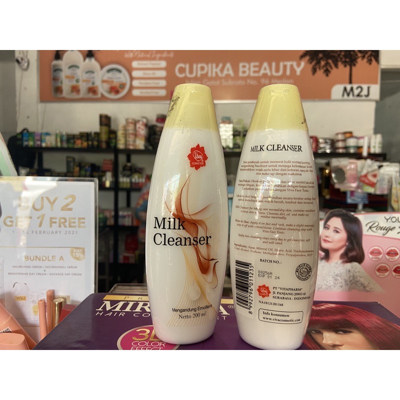 e.ex [ new size 200 ml ] - viva milk cleanser original new ZT -- susu pembersih viva original