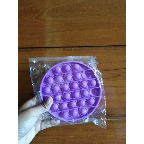 POP IT MAINAN ANAK VIRAL | DIAMETER 11-12 CM-Lingk. Polos ungu