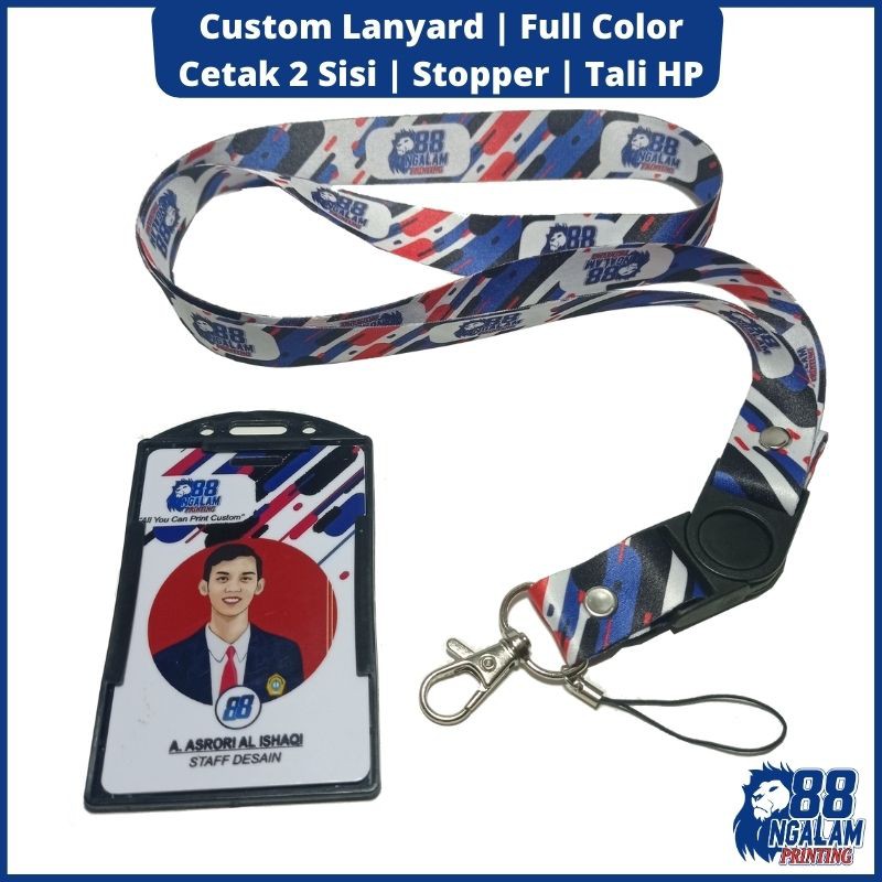 

Tali Lanyard Fullset Custom Lanyard Tali Gantungan ID Card Custom