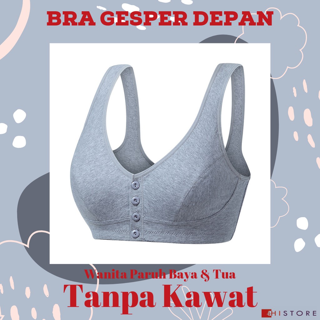 [HI] Bra Seamless Push Up Nirkabel Gesper Depan Wanita Paruh Baya dan Tua 2078