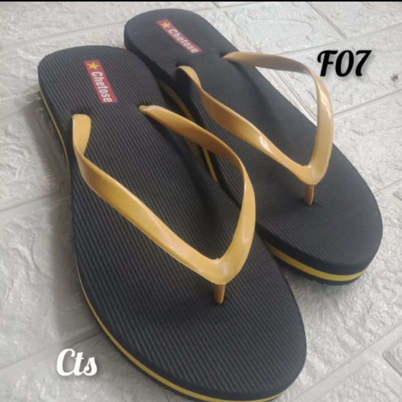 CTS Sandal Jepit Wanita Model Entrik Murah Salur F07