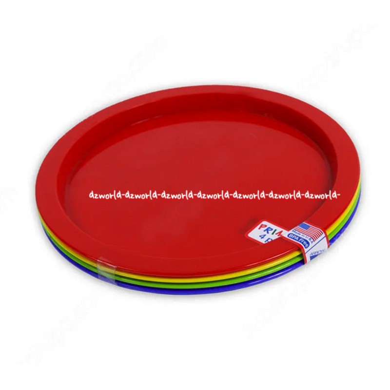 Arrow For Kids Round Plate 4pcs Bpa Free Piring Makan Plastik Anak Anak Arow