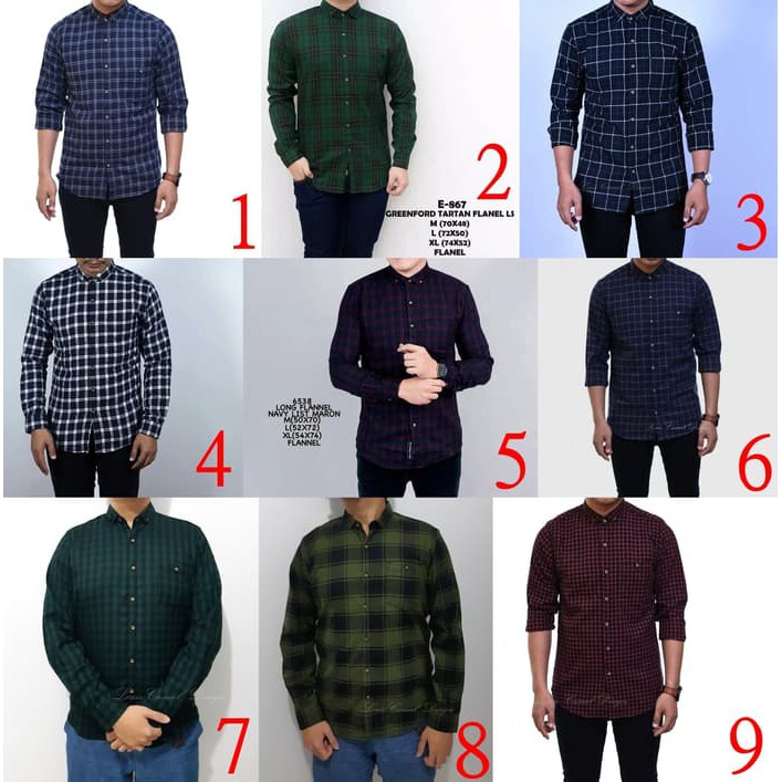 Baju Kemeja Levis Flanel Distro Tangan Panjang Kotak Premium Pria - NomorEnam- M