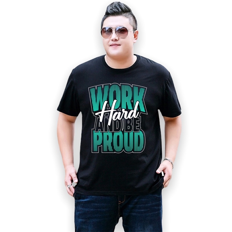 Baju Kaos Pria Work Hard Jumbo Tshirt Bigsize XL XXL Distro DTF