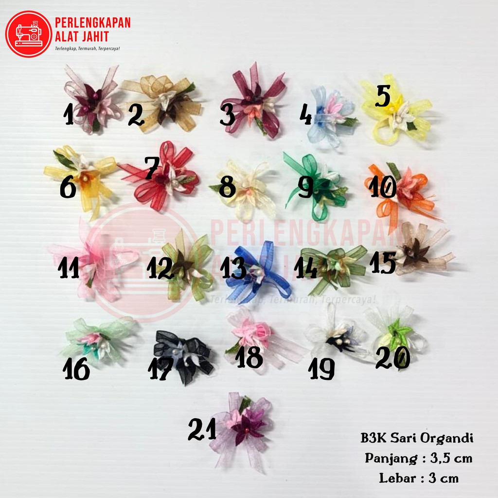 B3K Sari Organdi, Aplikasi bunga, Aplikasi Baju, Aplikasi DIY, Aplikasi tempel, Bunga tempel