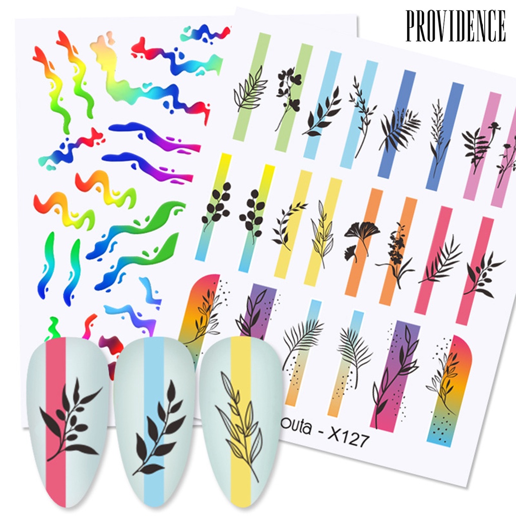 Providence Stiker Kuku 3d Ultra Tipis Motif Bunga / Hati Untuk Manicure / Nail Art