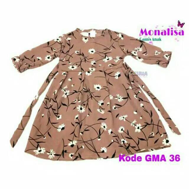 Gamis cantik anak motif monalisa