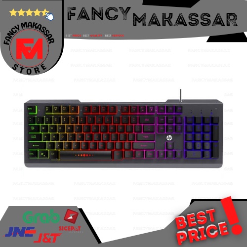Keyboard Gaming / Gaming Keyboard HP K100 - RGB Membrane Keyboard USB /  FANCY_MAKASSAR