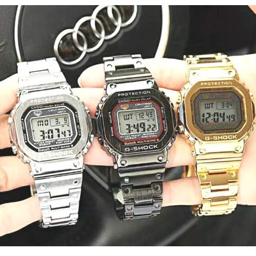 CASIO G-SHOCK GMW-B5000 DIGITAL RANTAI STAINLESS GOLD