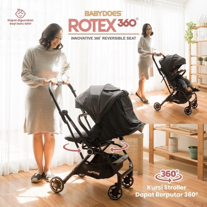 Babydoes Rotex 360 Derajat | Kereta Dorong Bayi Reversible Seat