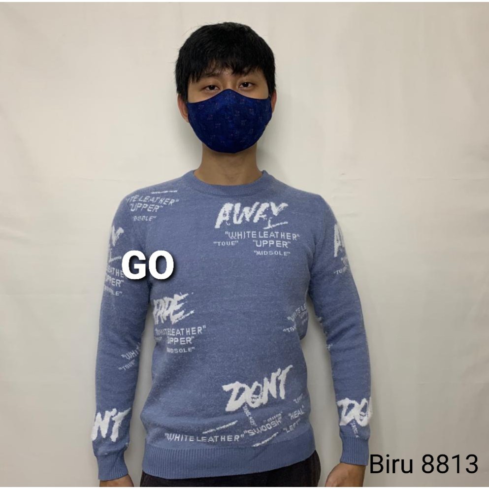 gof IMPORT SWEATER LONG XIN 8813 ECV Pakaian Pria Outerwear Sweater Original Lengan Panjang