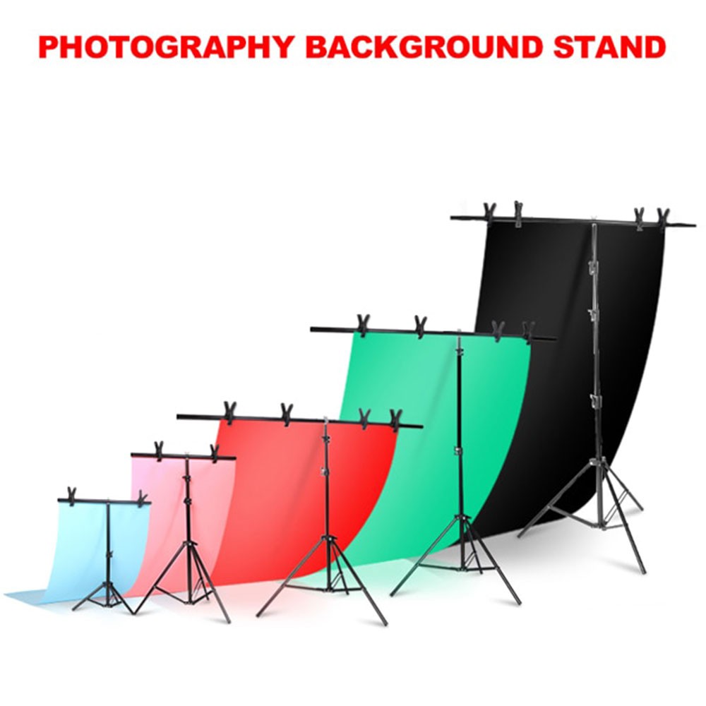 TaffSTUDIO Stand Background Backdrop Photography T-Shape with 4 Clamp Clip - M139 - Black